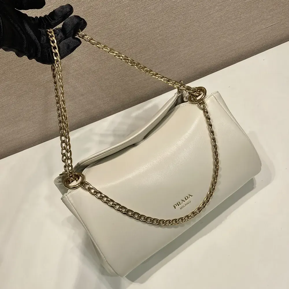 Prada Women Tumulte Small Nappa Leather Bag-White - image 5