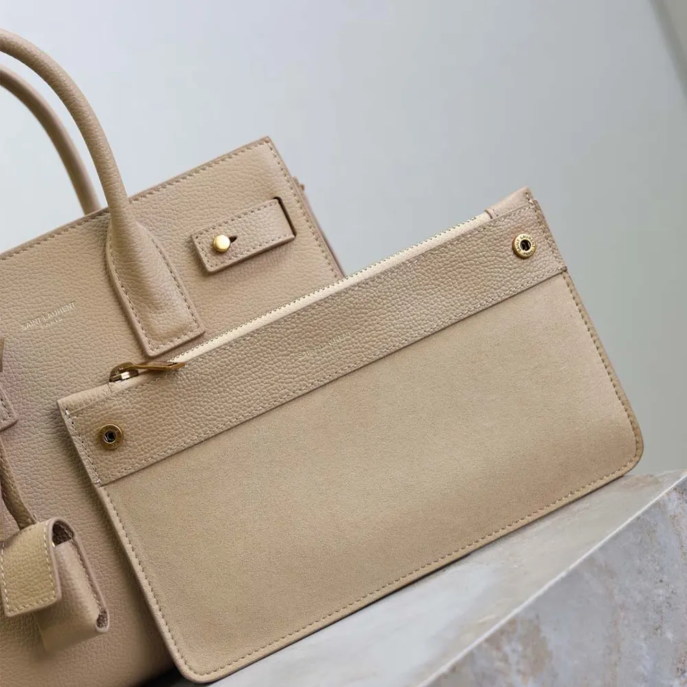 Saint Laurent YSL Women Baby Sac De Jour In Supple Grained Leather-Beige - image 7