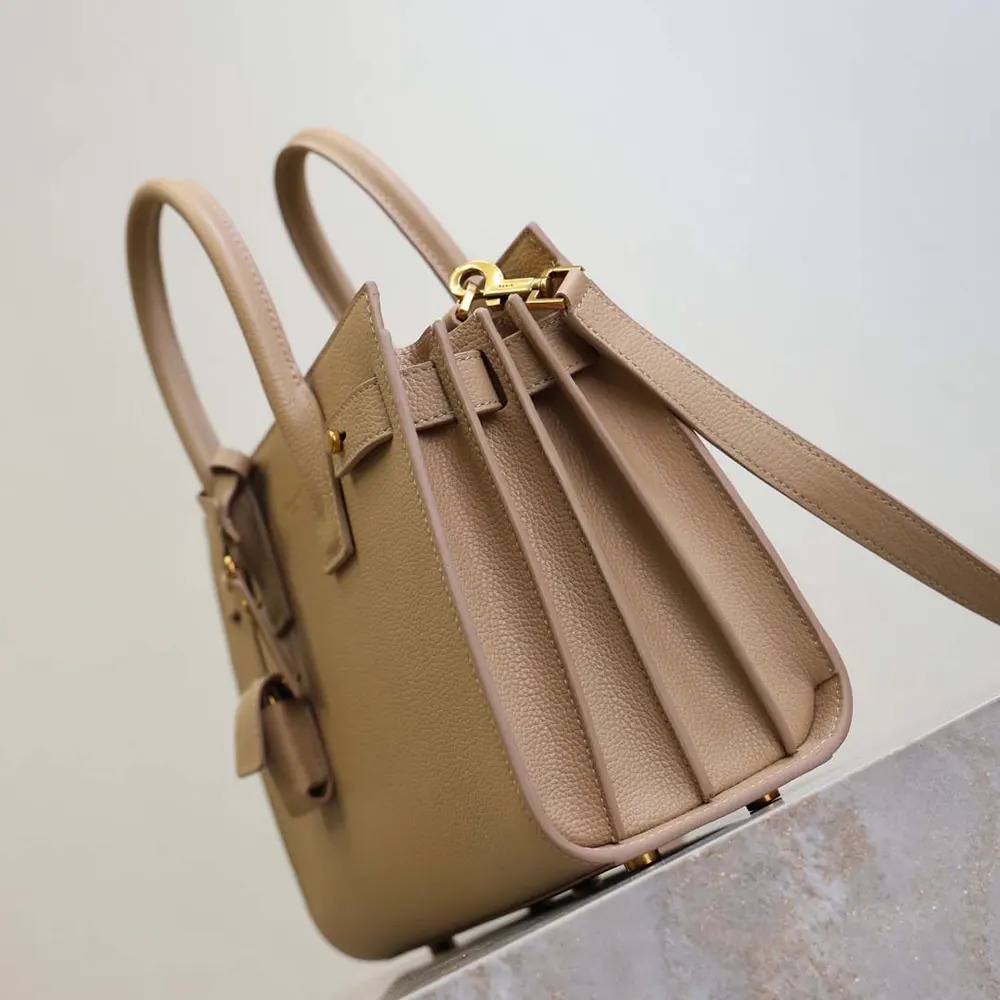 Saint Laurent YSL Women Baby Sac De Jour In Supple Grained Leather-Beige - image 6