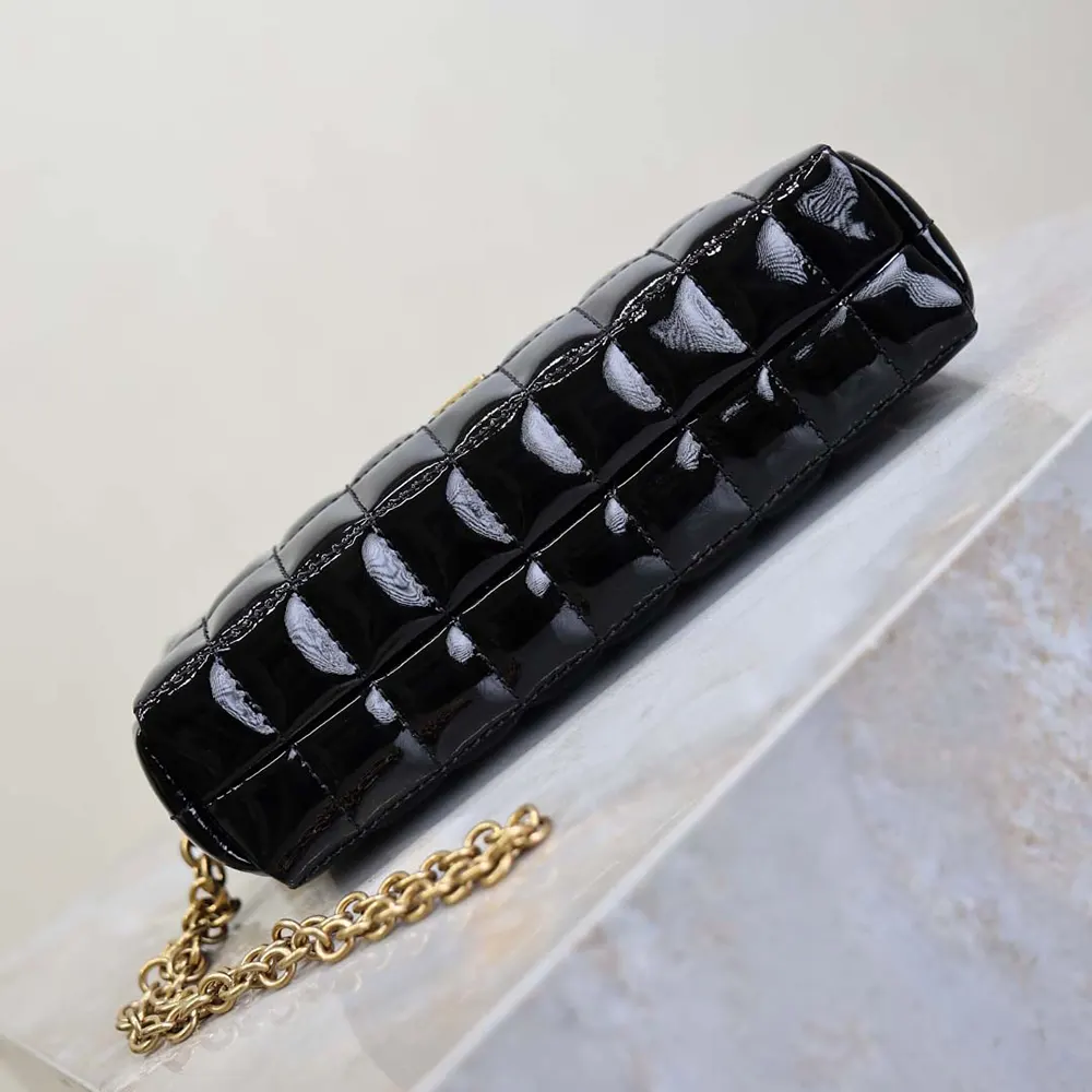 Saint Laurent YSL Women Cassandre Matelassé Carré Pouch On Chain In Shiny Canvas-Black - image 7