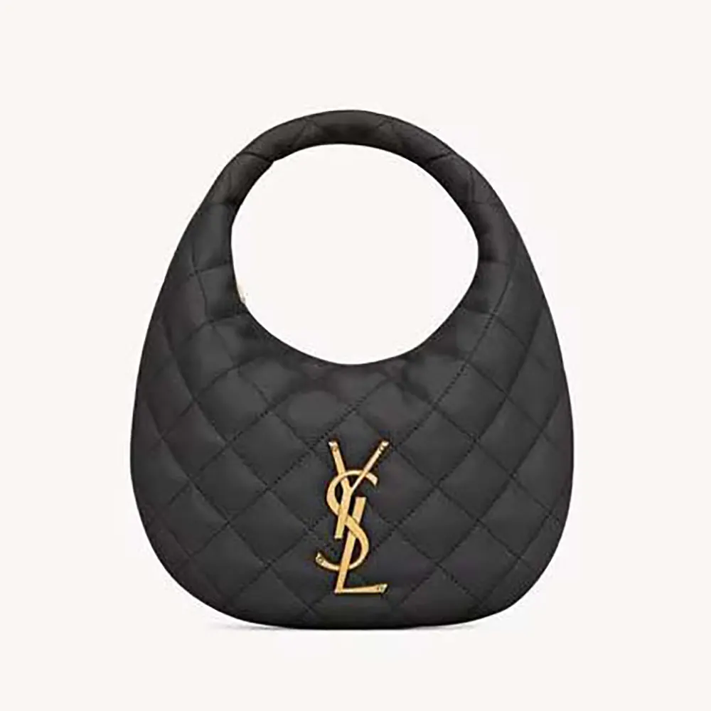 Front view of Saint Laurent YSL Women Icarino In Quilted Nappa-Black bag