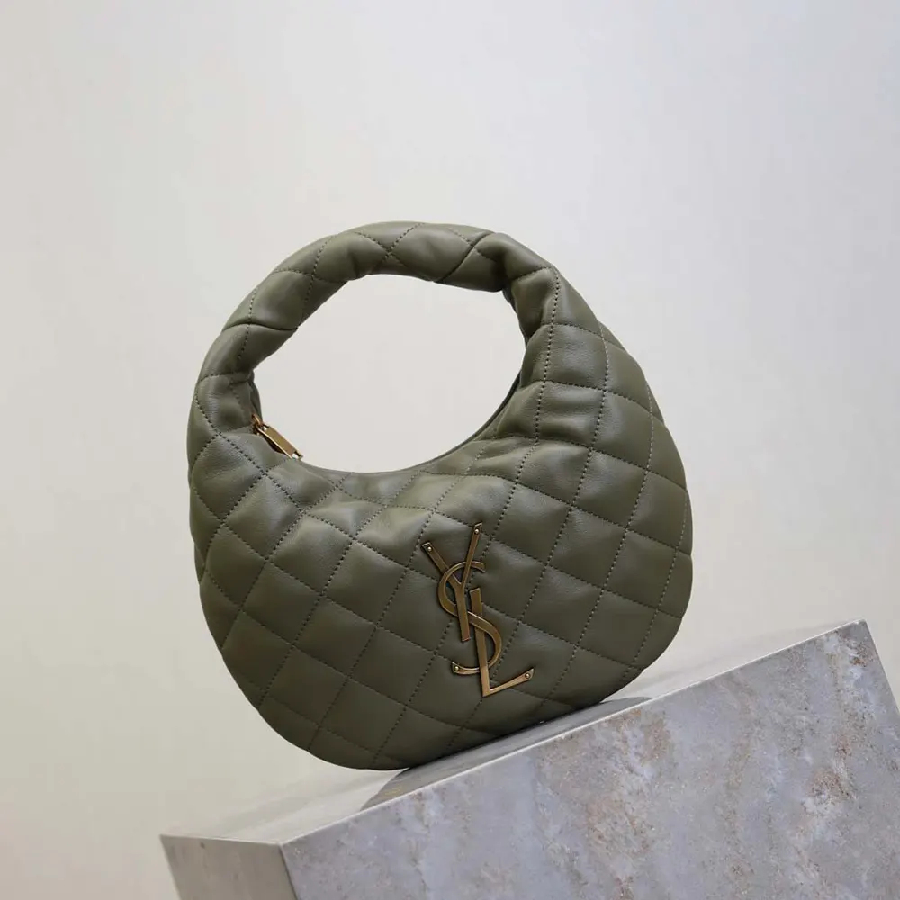Saint Laurent YSL Women Icarino In Quilted Nappa-Dark Green - image 4