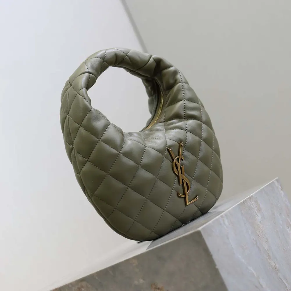 Saint Laurent YSL Women Icarino In Quilted Nappa-Dark Green - image 5