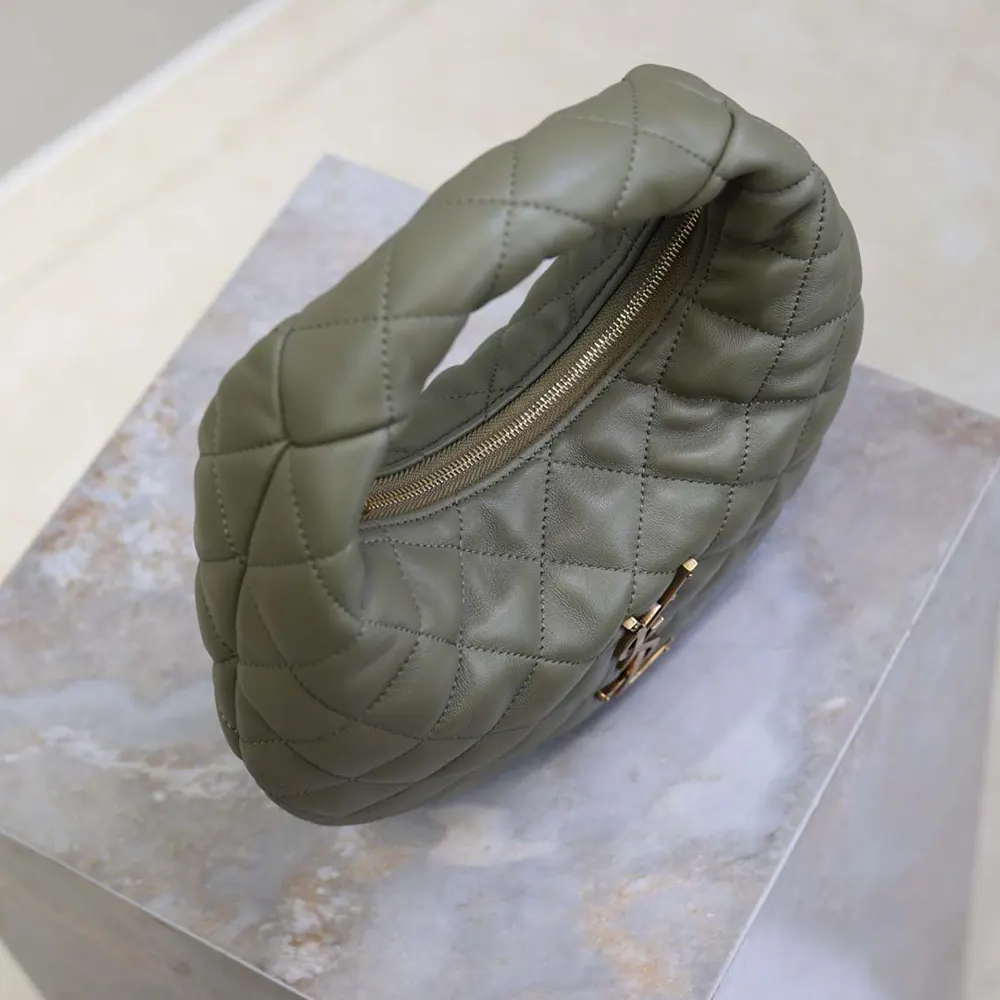 Saint Laurent YSL Women Icarino In Quilted Nappa-Dark Green - image 7