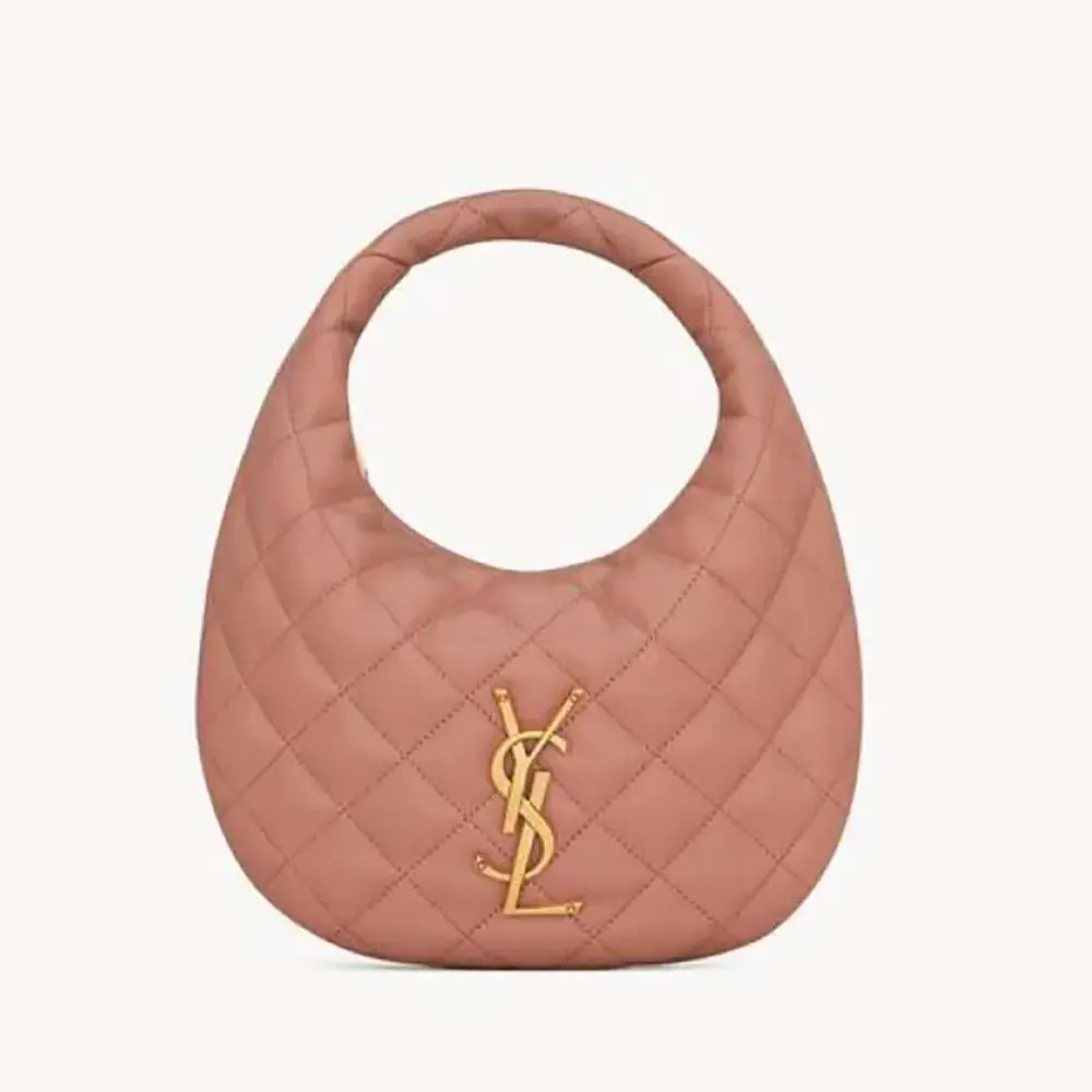 Front view of Saint Laurent YSL Women Icarino In Quilted Nappa-Pink bag