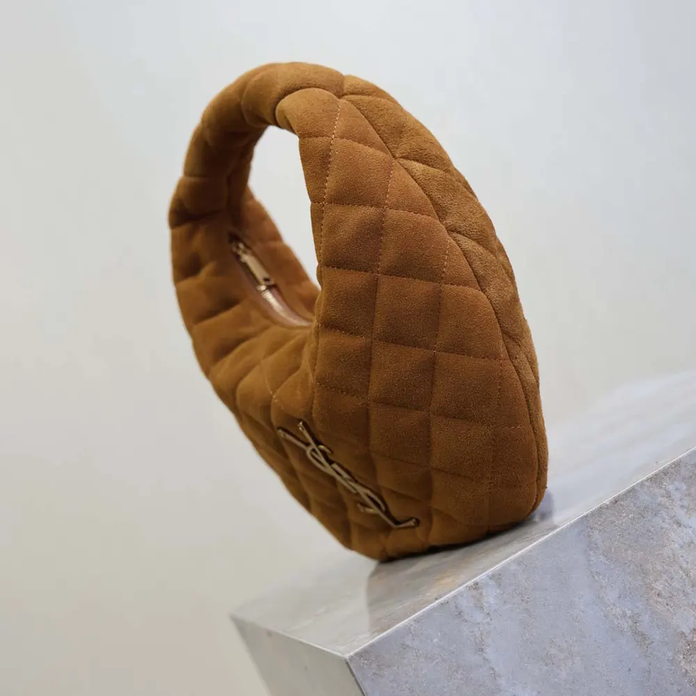 Saint Laurent YSL Women Icarino In Quilted Suede-Brown - image 6