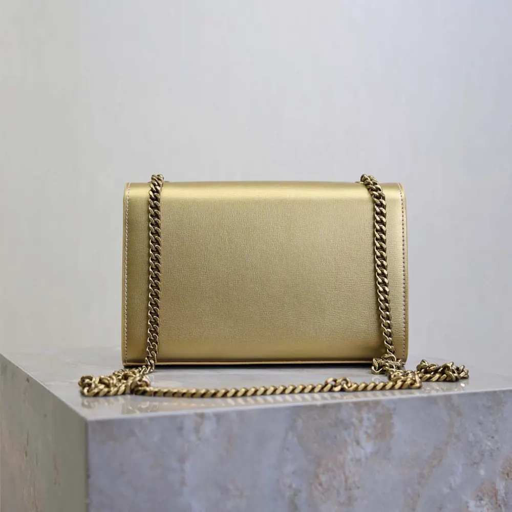 Saint Laurent YSL Women Kate Small Tassel In Metallic Leather-Gold - image 4
