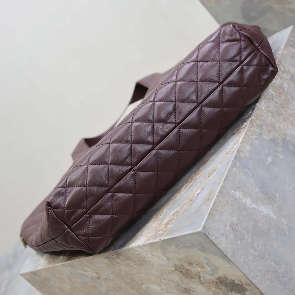Saint Laurent YSL Women Large Icare In Quilted Nappa Lambskin-Maroon - image 7