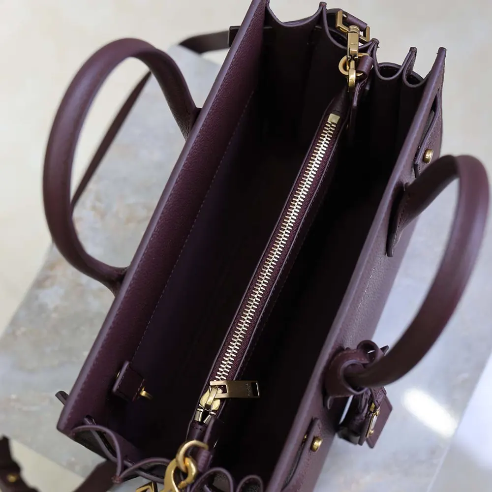 Saint Laurent YSL Women Nano Sac De Jour In Supple Grained Leather-Maroon - image 9