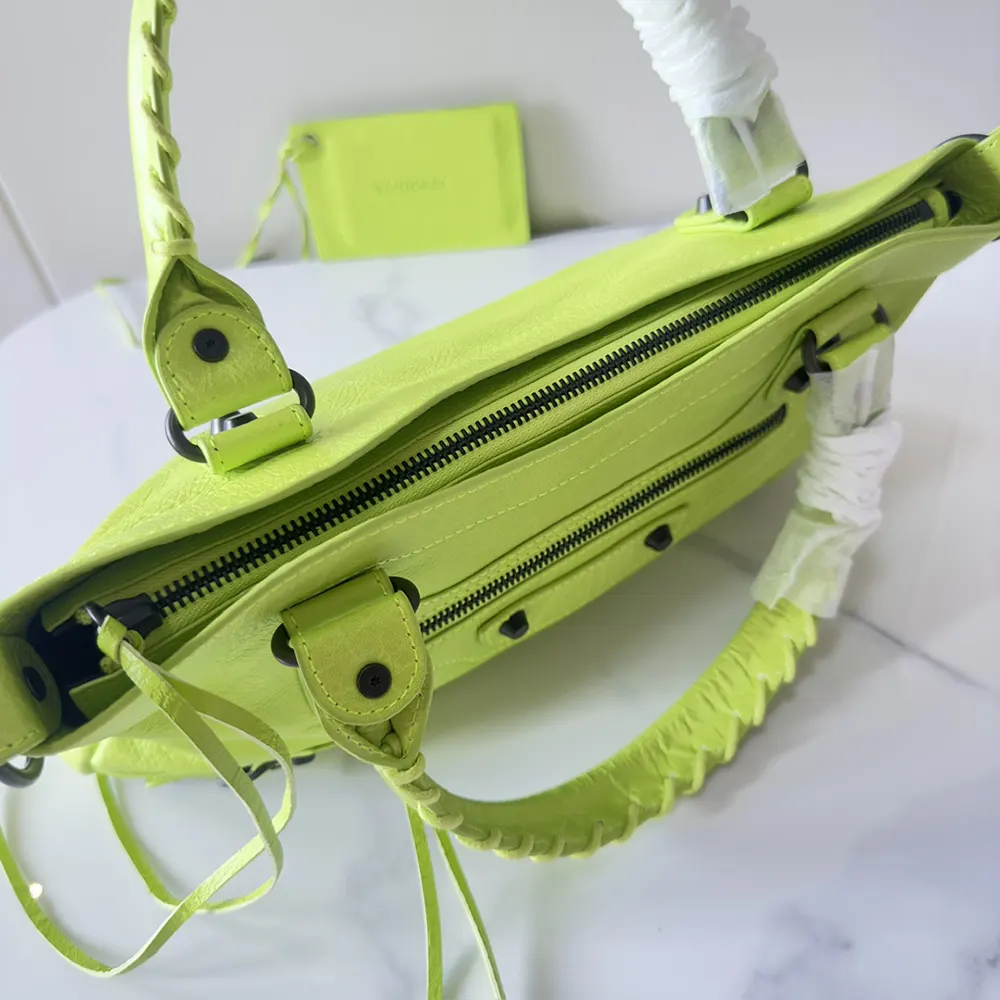 Balenciaga Women Le City First Bag In Granny Green Arena Storico Lambskin - image 5