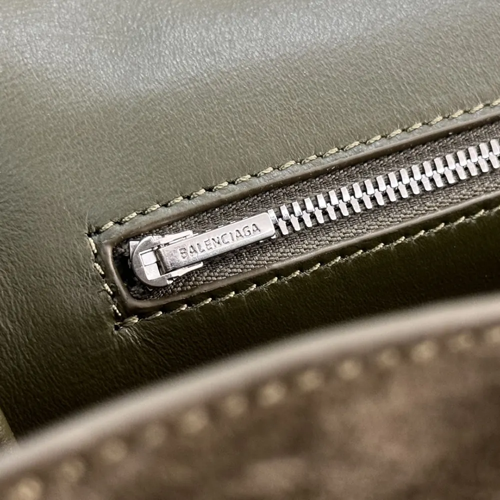 Balenciaga Women Rodeo Handbag Medium In Khaki Waxed Suede Calfskin And Smooth Calfskin - image 14