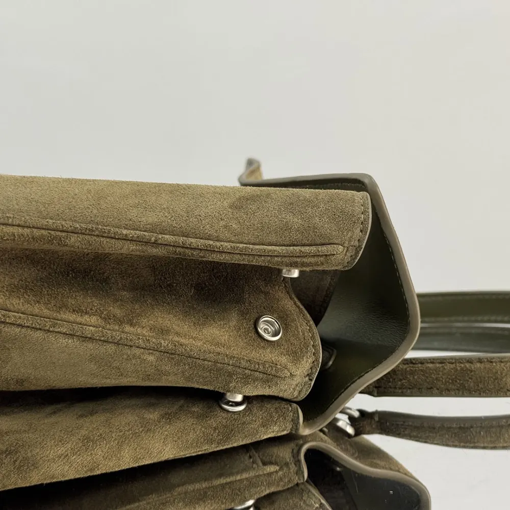 Balenciaga Women Rodeo Handbag Medium In Khaki Waxed Suede Calfskin And Smooth Calfskin - image 6