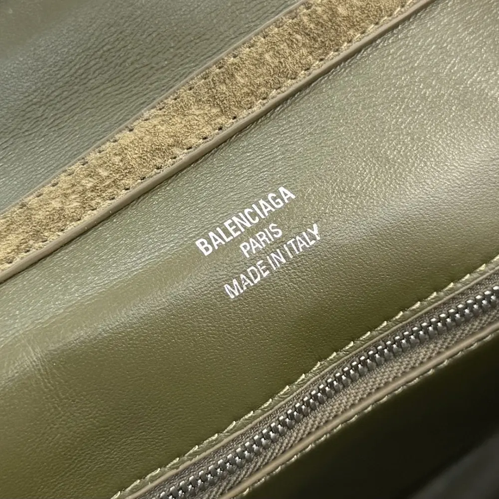Balenciaga Women Rodeo Handbag Medium In Khaki Waxed Suede Calfskin And Smooth Calfskin - image 11