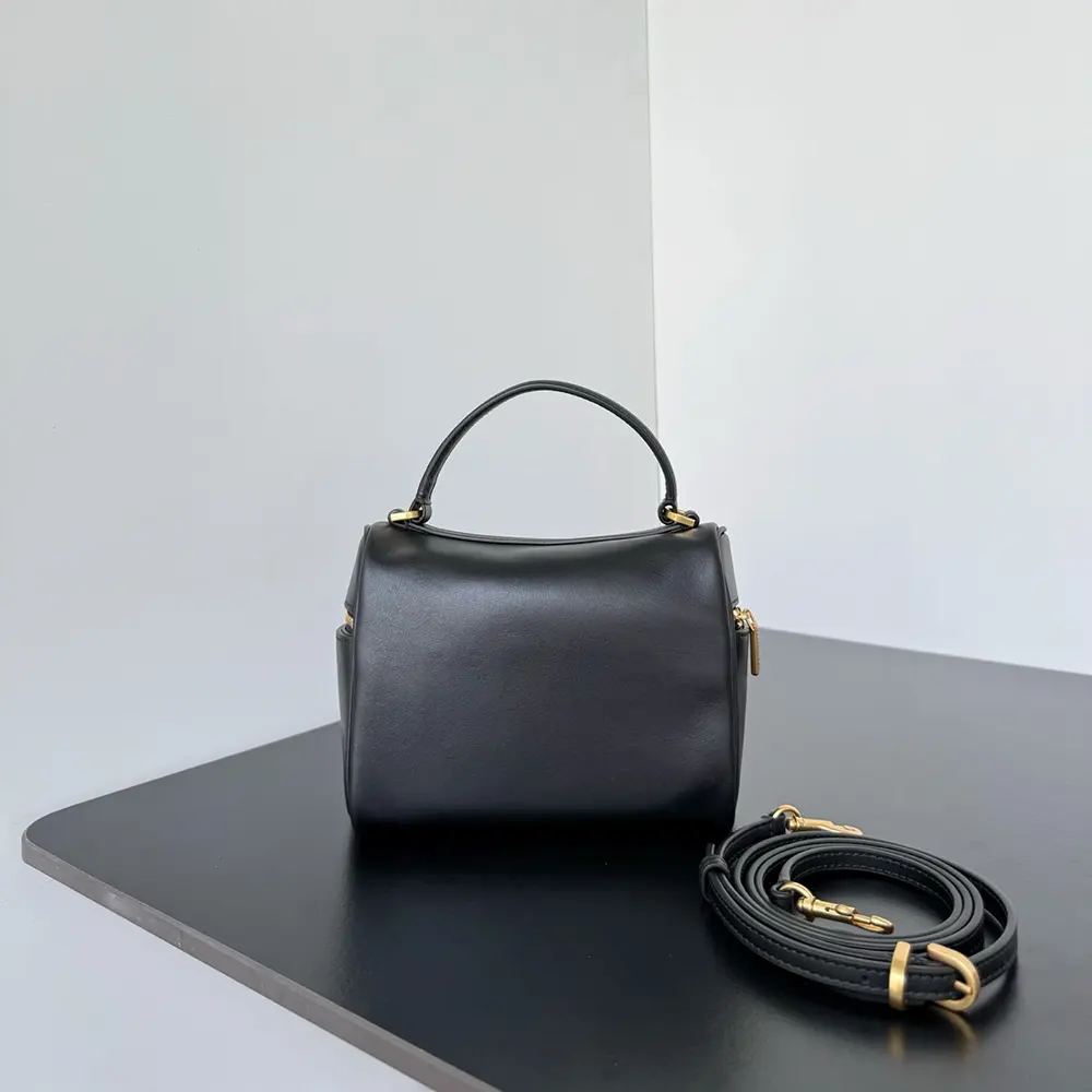 Side angle showing shape of Balenciaga Women Rodeo Vanity handbag