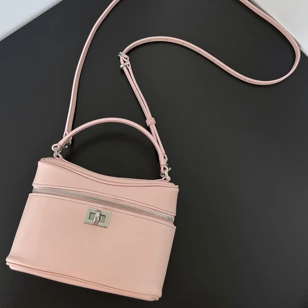 Balenciaga Women Rodeo Vanity In Suede Pink Smooth Calfskin - image 4