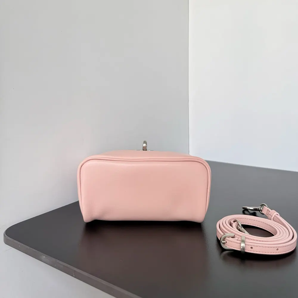 Balenciaga Women Rodeo Vanity In Suede Pink Smooth Calfskin - image 5
