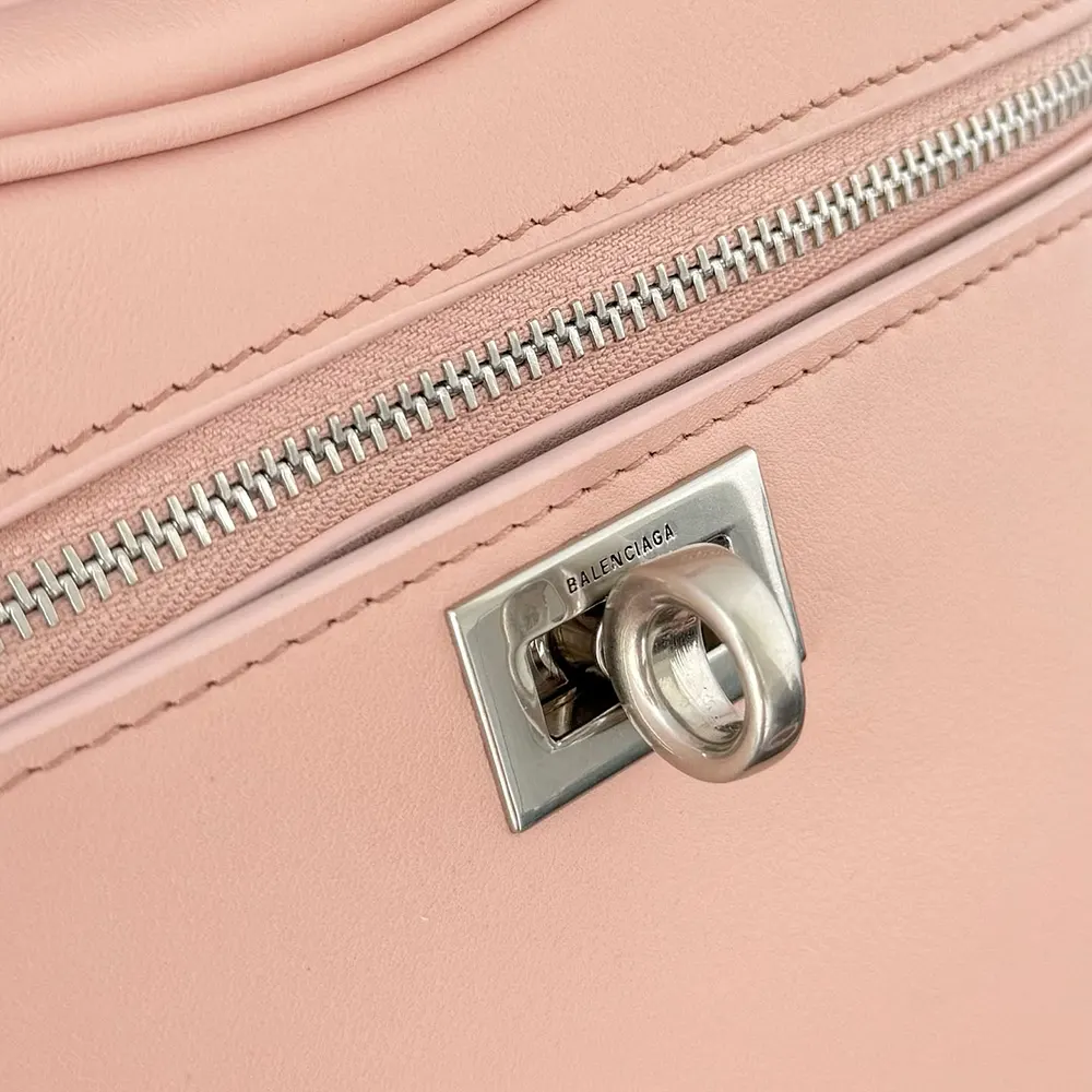 Balenciaga Women Rodeo Vanity In Suede Pink Smooth Calfskin - image 9