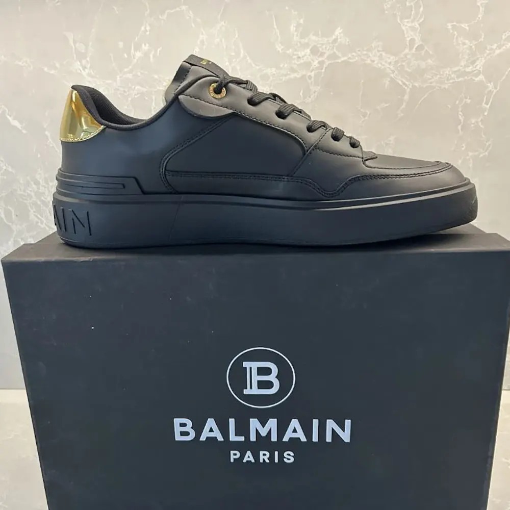 Balmain Unisex B Court Trainers in Calfskin-Black - image 4