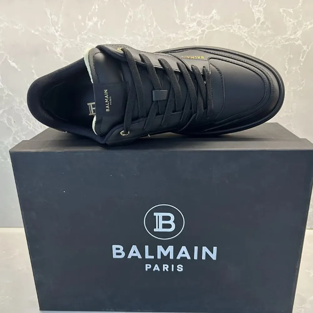 Balmain Unisex B Court Trainers in Calfskin-Black - image 5