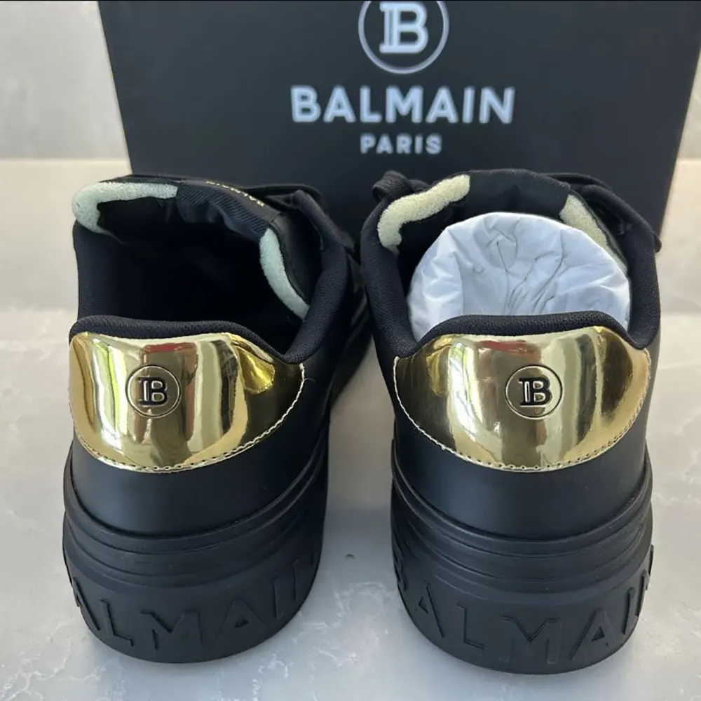 Balmain Unisex B Court Trainers in Calfskin-Black - image 8