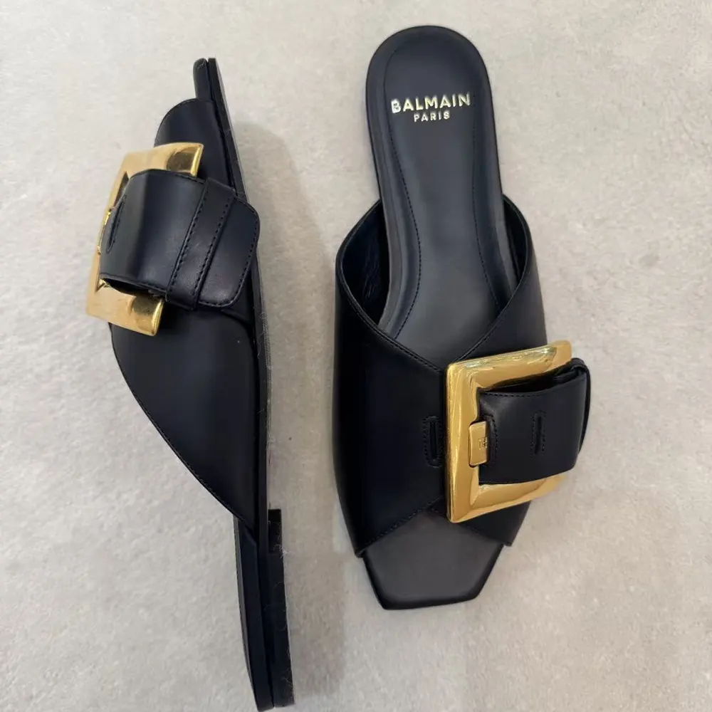 Balmain Women Anthem Flat Leather-Black - image 4