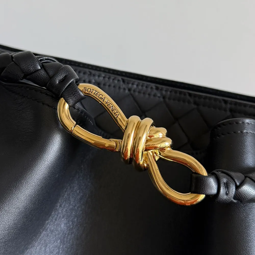 Bottega Veneta Women Andiamo Bucket in Silky Calf Leather-Black - image 7