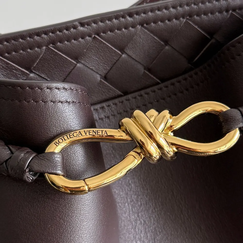 Bottega Veneta Women Andiamo Bucket in Silky Calf Leather-Chocolate - image 7