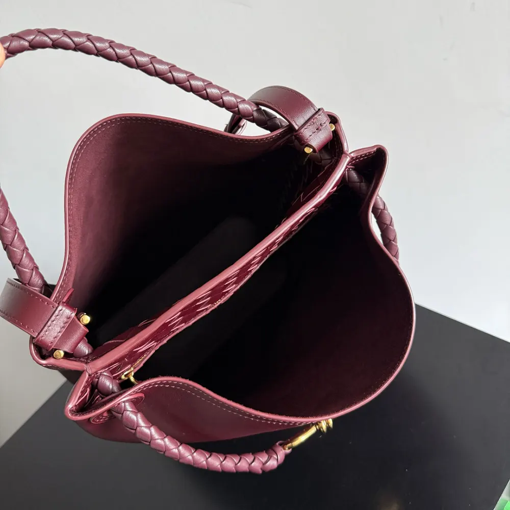 Bottega Veneta Women Andiamo Bucket in Silky Calf Leather-Maroon - image 6