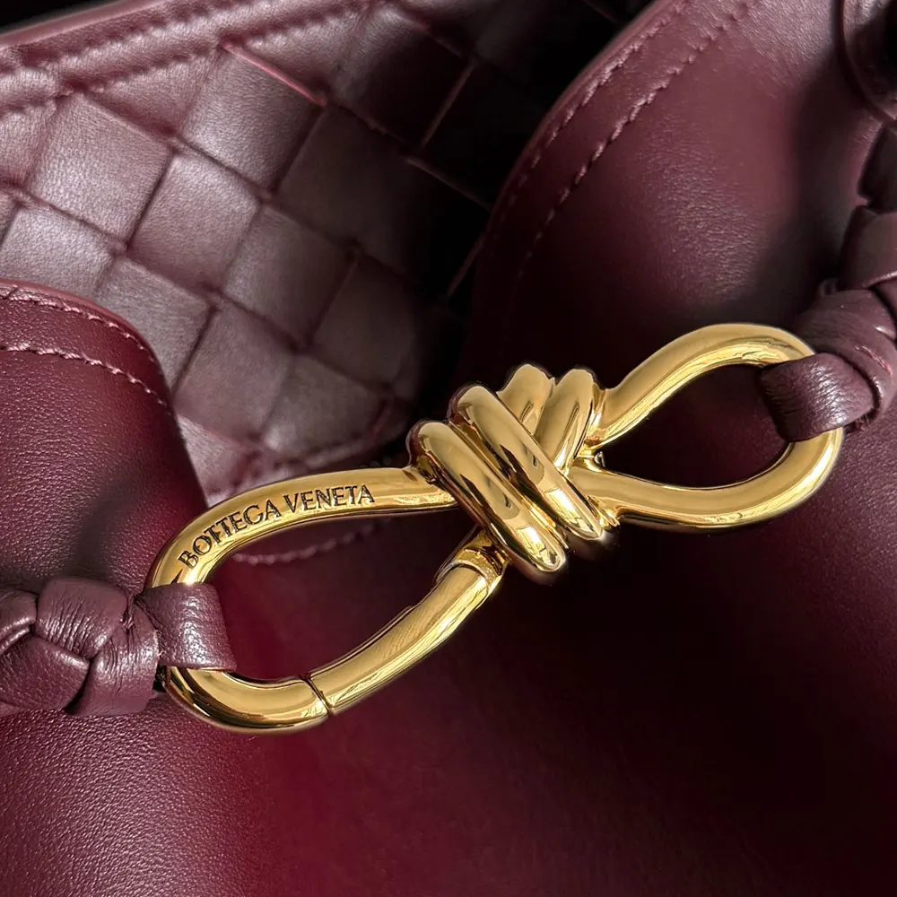 Bottega Veneta Women Andiamo Bucket in Silky Calf Leather-Maroon - image 7