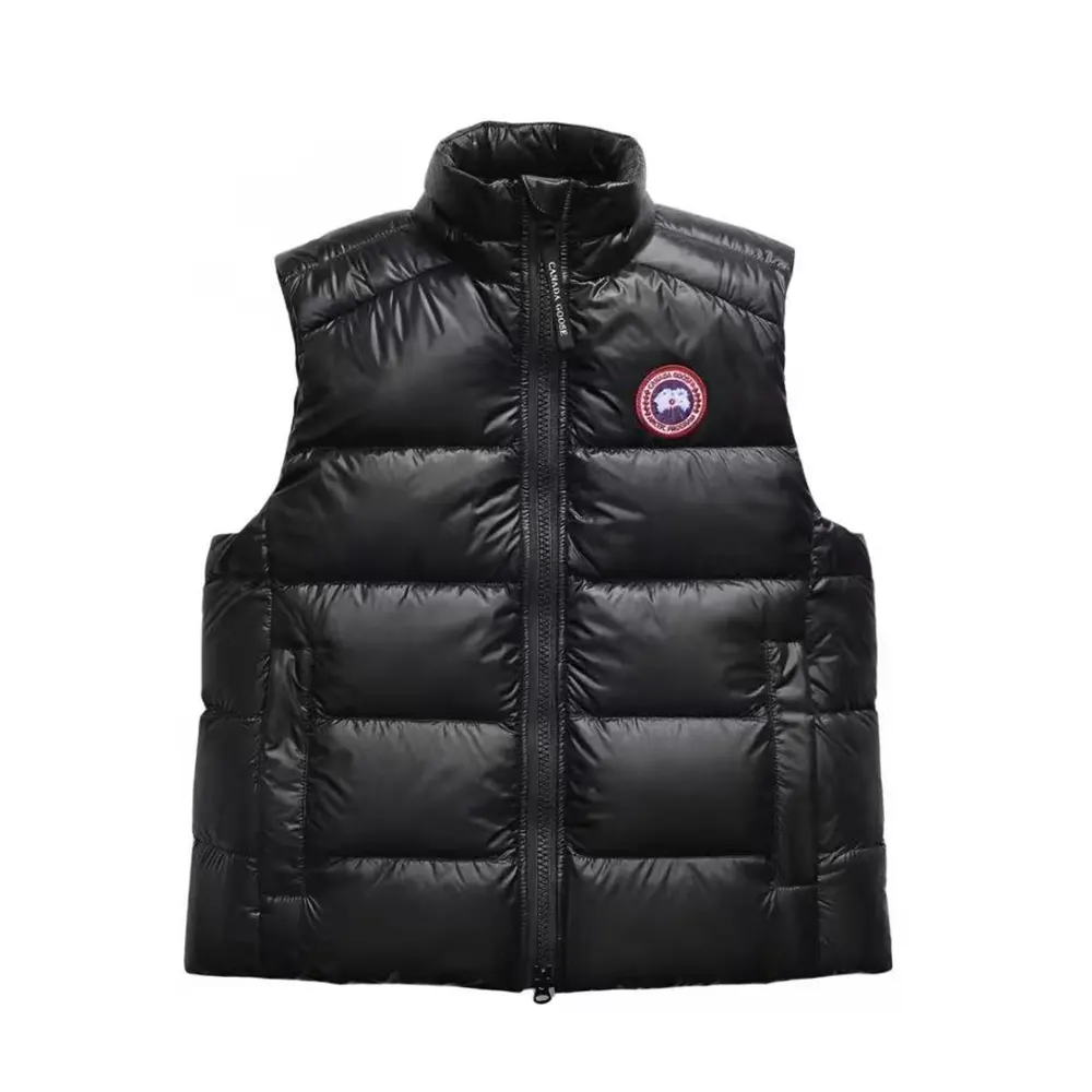 Front view of Canada Goose Women Crofton Vest with Recycled Feather-Light-Ripstop-Black