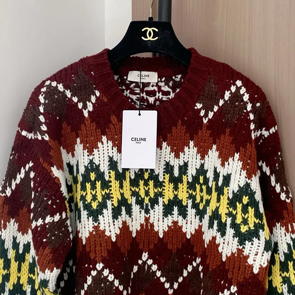 Celine Women Crewneck Sweater In Fair Isle Wool - image 4