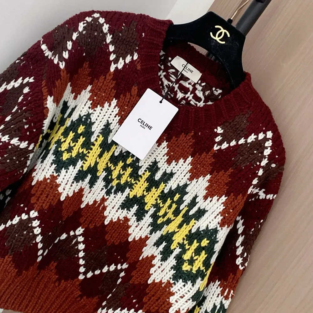 Celine Women Crewneck Sweater In Fair Isle Wool - image 5
