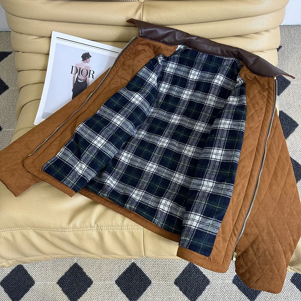 Celine Women Quilted Jacket In Suede-Brown - image 6