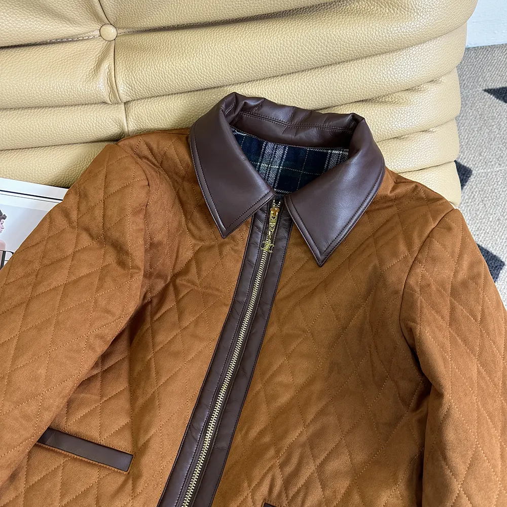 Celine Women Quilted Jacket In Suede-Brown - image 5
