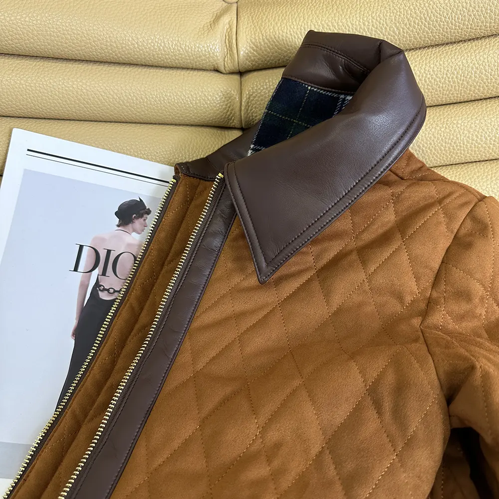 Celine Women Quilted Jacket In Suede-Brown - image 7