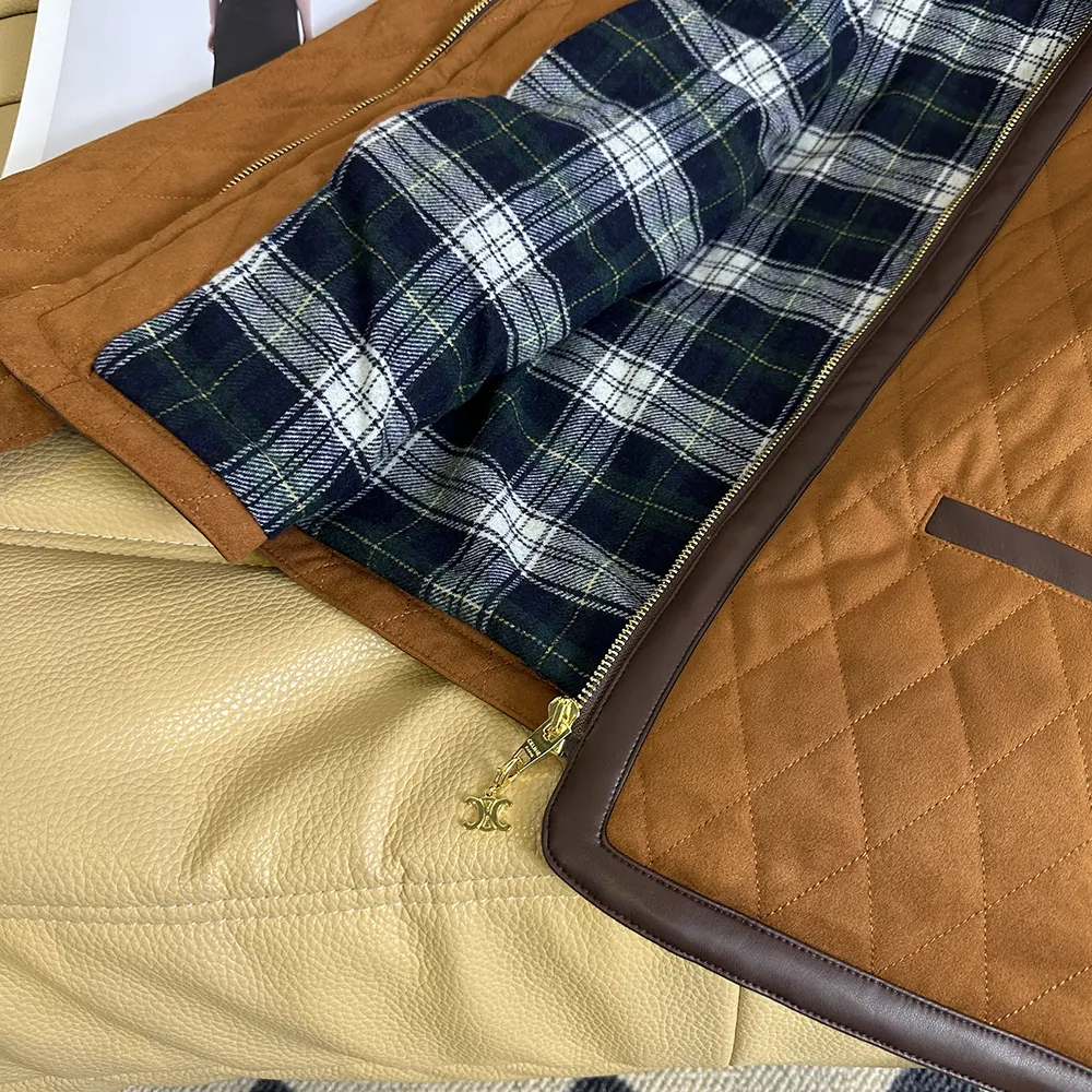 Celine Women Quilted Jacket In Suede-Brown - image 9