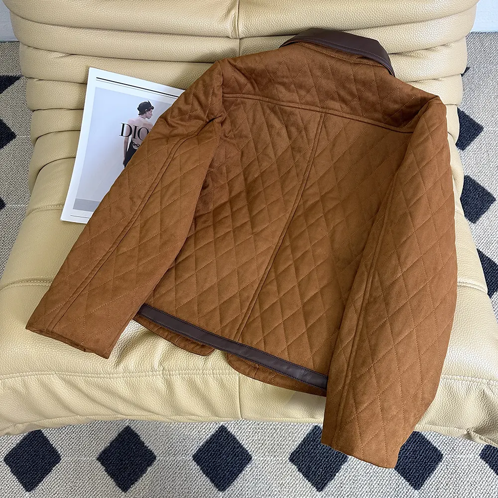 Side profile highlighting tailored silhouette of Celine Women Quilted Jacket