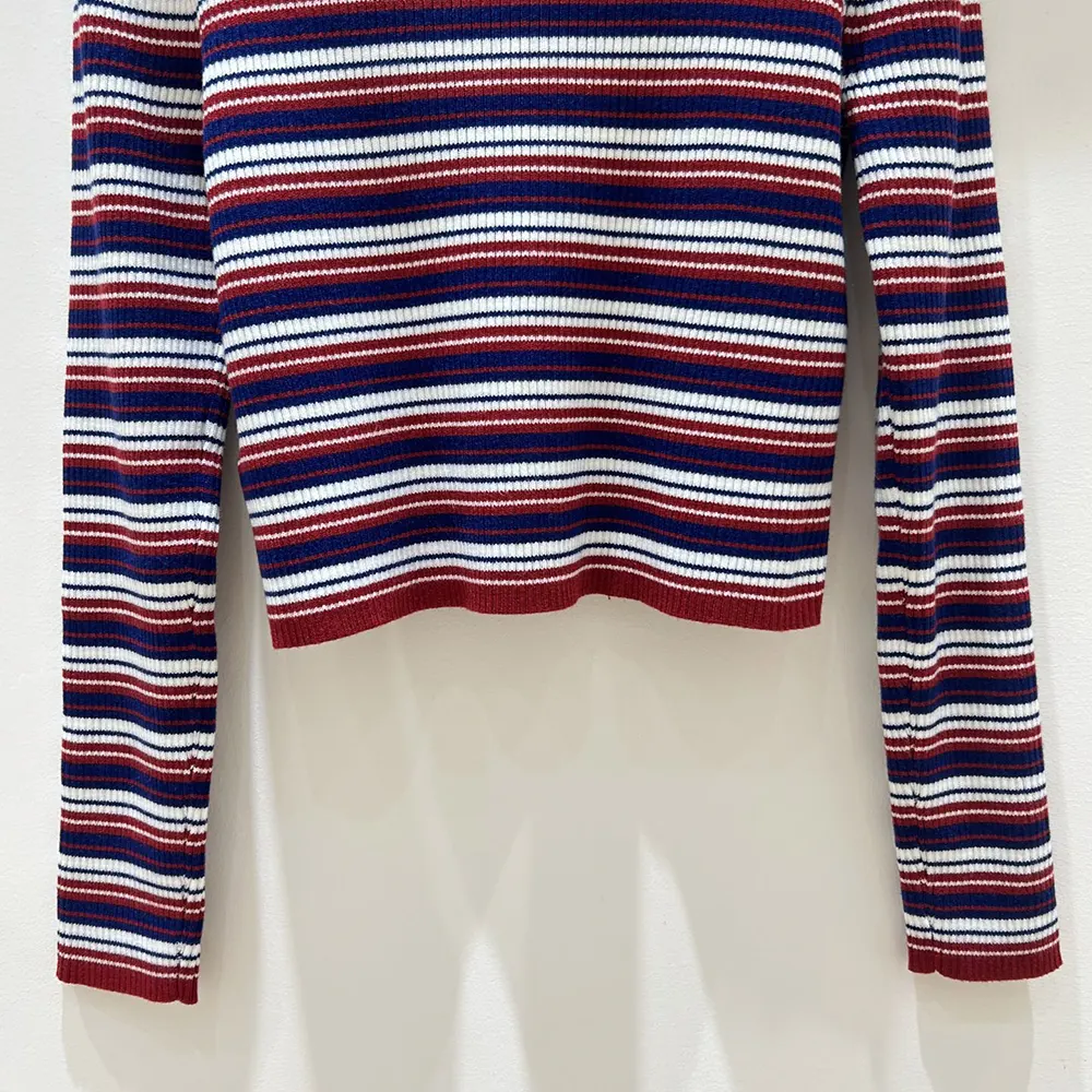 Celine Women Turtleneck Sweater In Striped Ribbed Wool - image 6