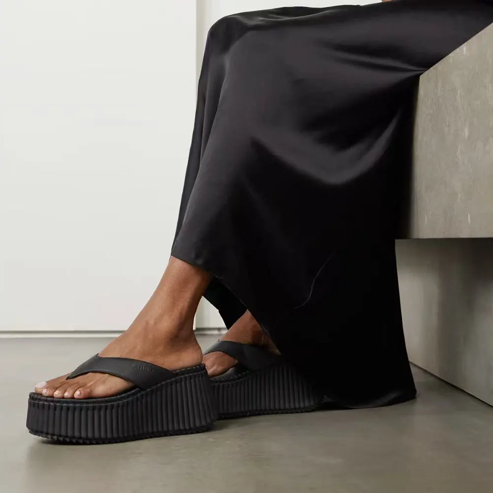 Chloe Women Nama Wedge Slide-Black - image 6