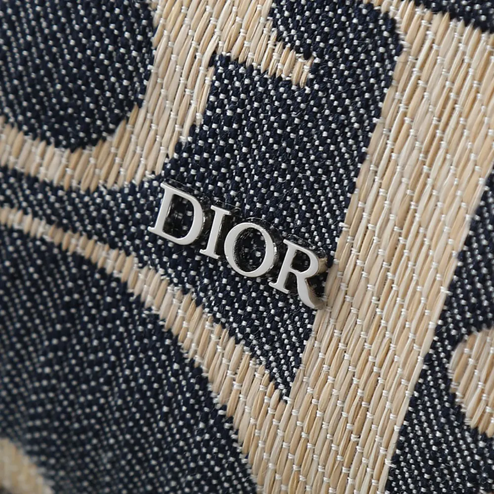 Dior Men Hit the Road Backpack with Flap Blue and Beige Raffia-Effect Dior Oblique Denim - image 8