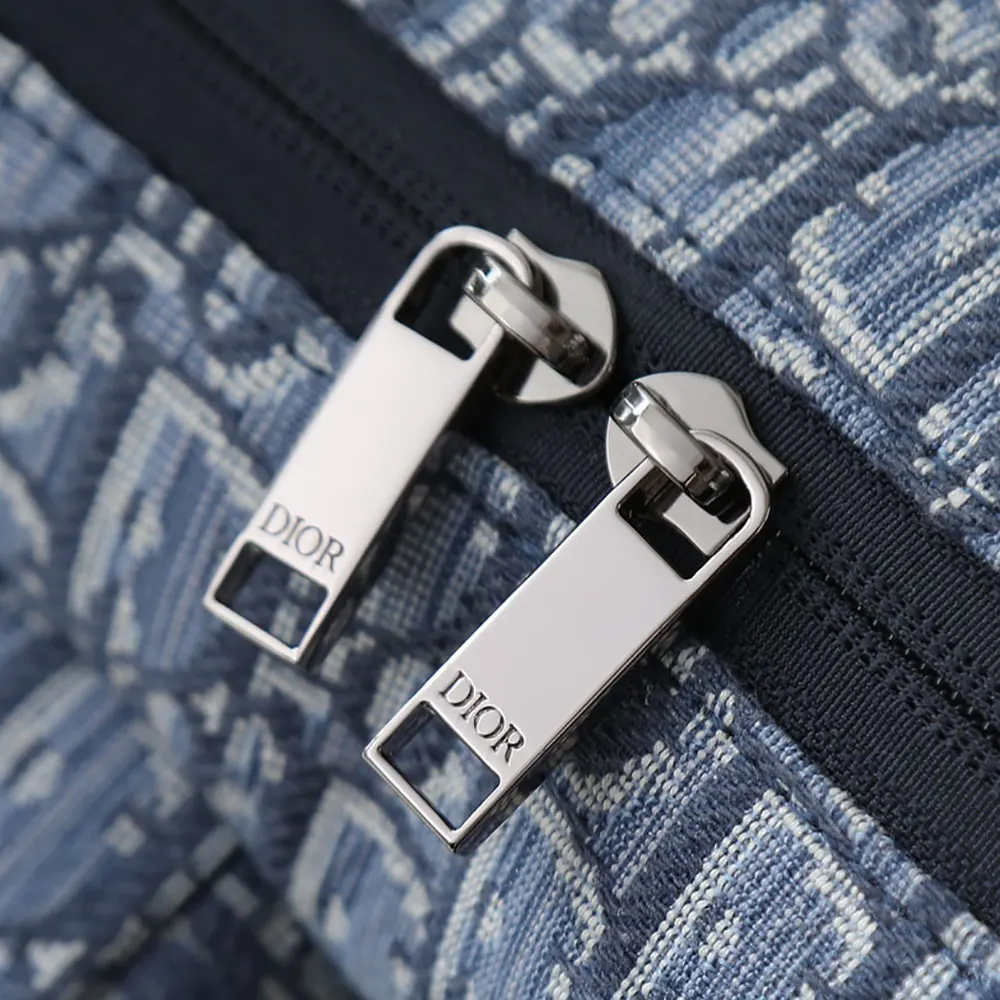 Dior Men Medium Rider Soft Hobo Bag Blue Dior Oblique Jacquard and Blue Grained Calfskin - image 7