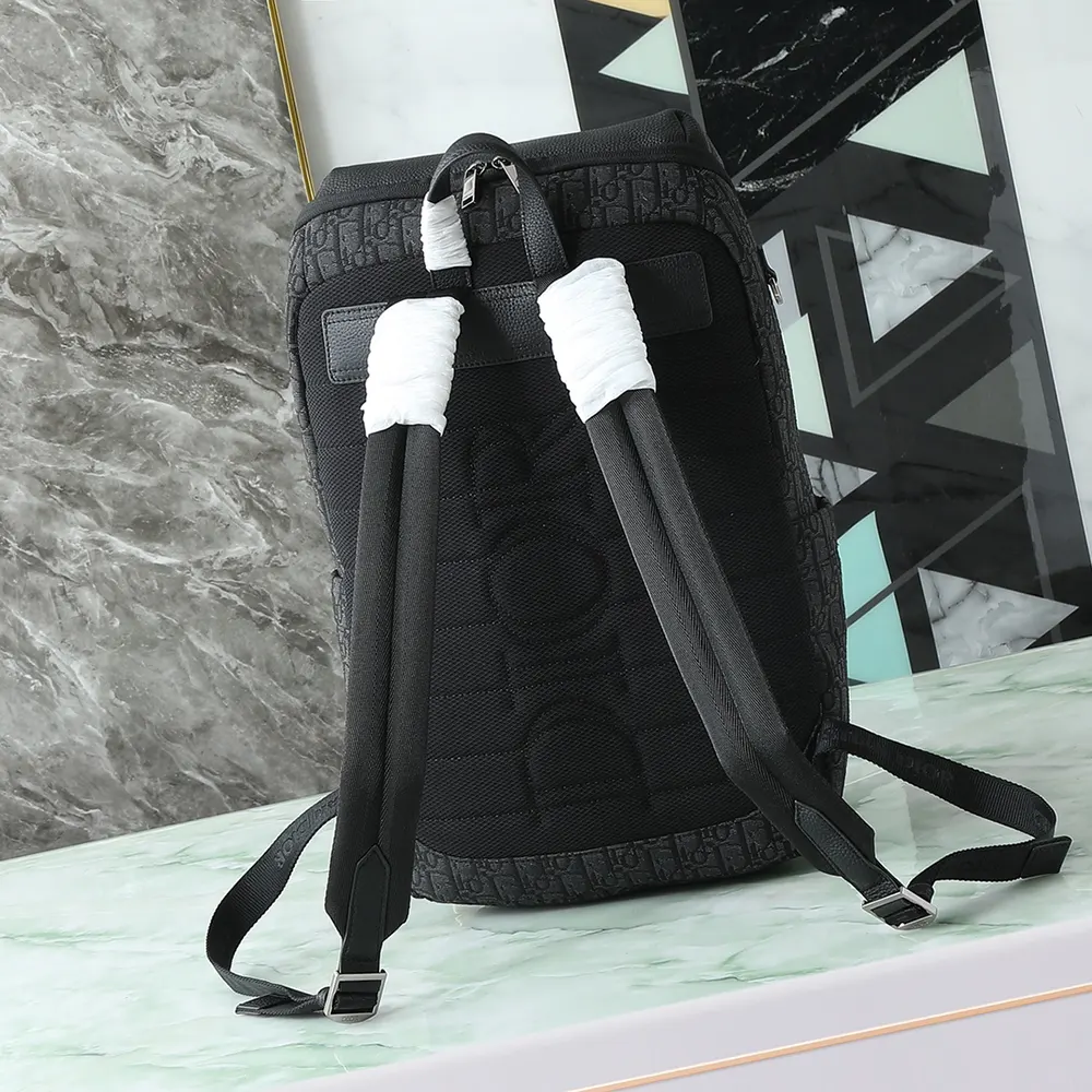 Dior Men Rider Soft Zipped Backpack Black Dior Oblique Jacquard and Black Grained Calfskin - image 4