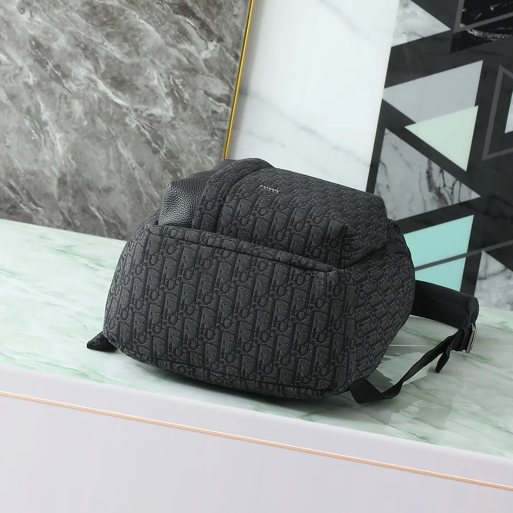 Dior Men Rider Soft Zipped Backpack Black Dior Oblique Jacquard and Black Grained Calfskin - image 5