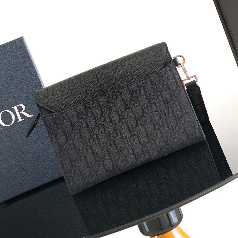 Side profile highlighting pouch’s compact triangular silhouette