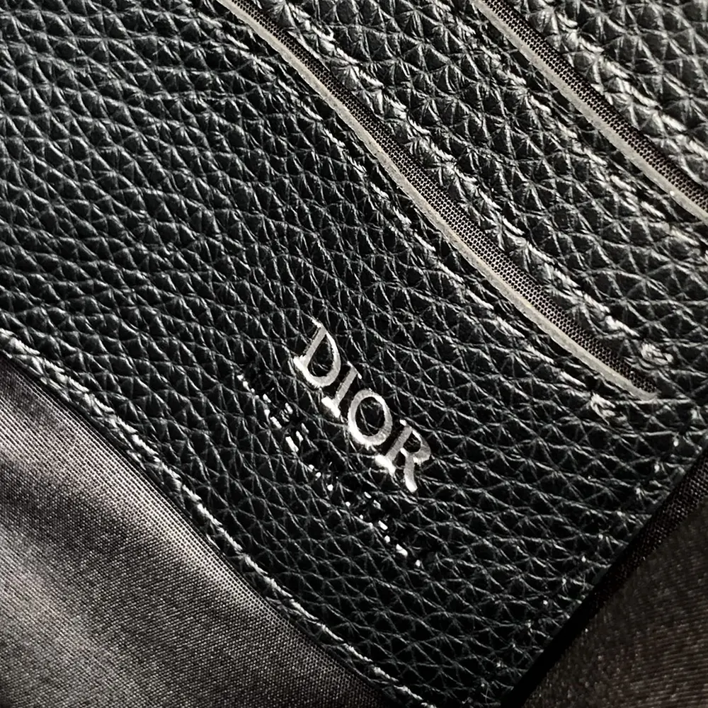 Dior Men Saddle A5 Triangle Pouch Beige and Black Dior Oblique Jacquard with Black Grained Calfskin - image 10