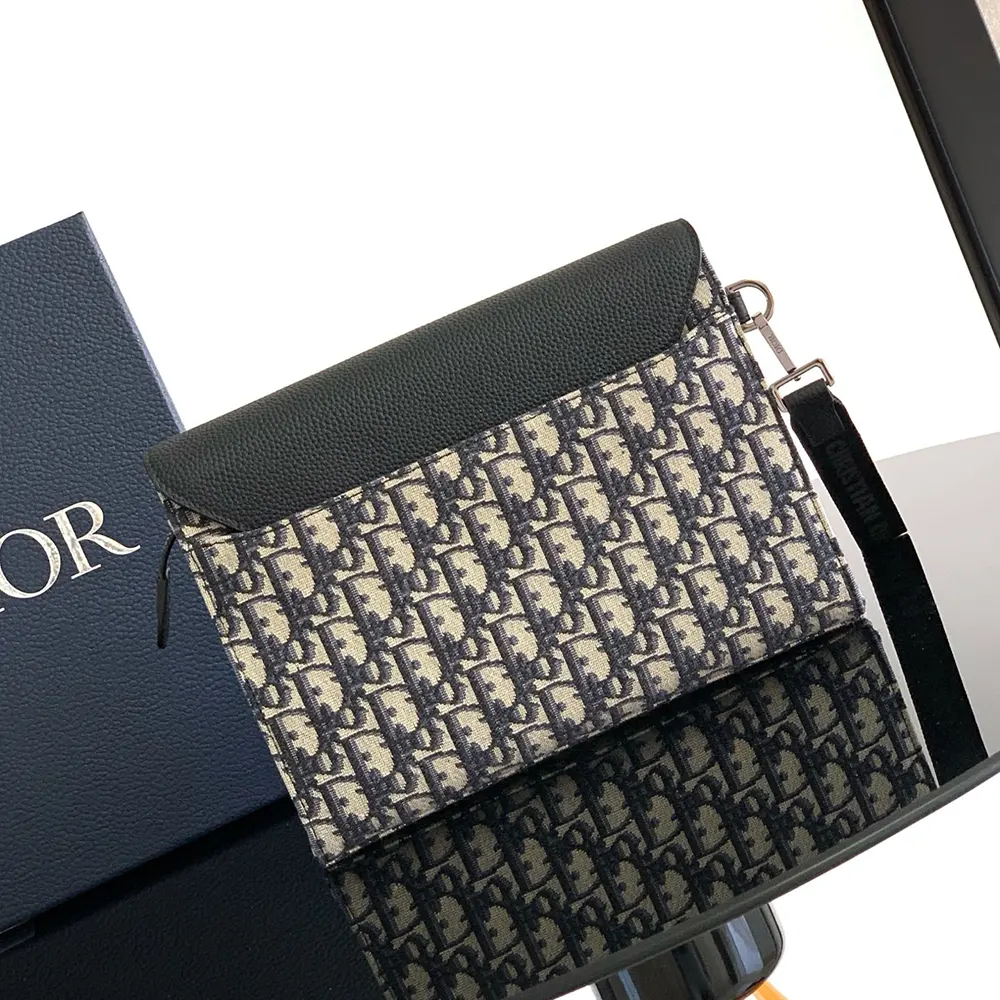 Top view showing flap closure and gold-tone hardware on pouch