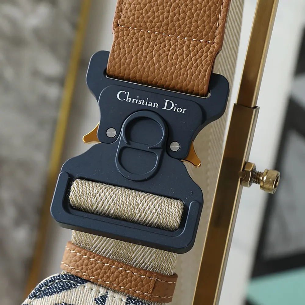 Dior Men Saddle Bag Blue and Beige Raffia-Effect Dior Oblique Denim - image 7