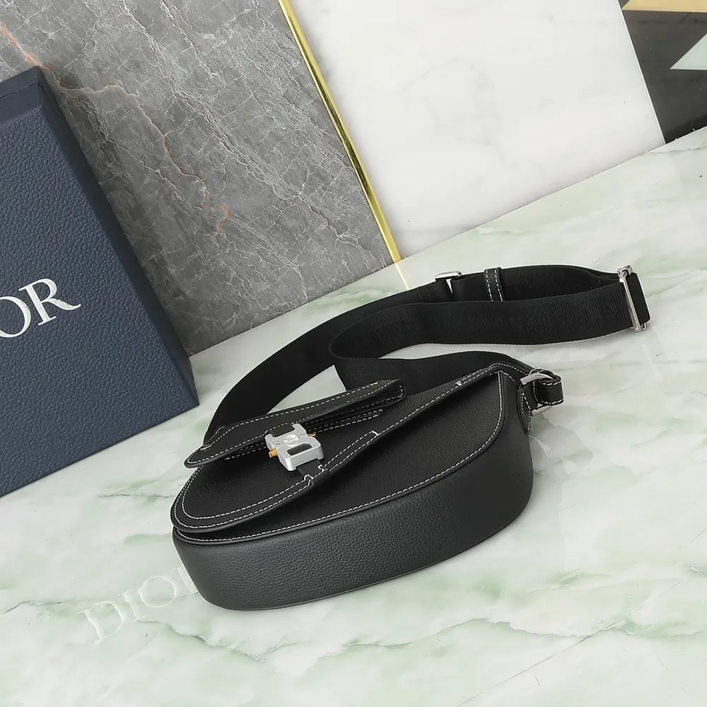 Dior Men Saddle Messenger Bag Black Grained Calfskin - image 5