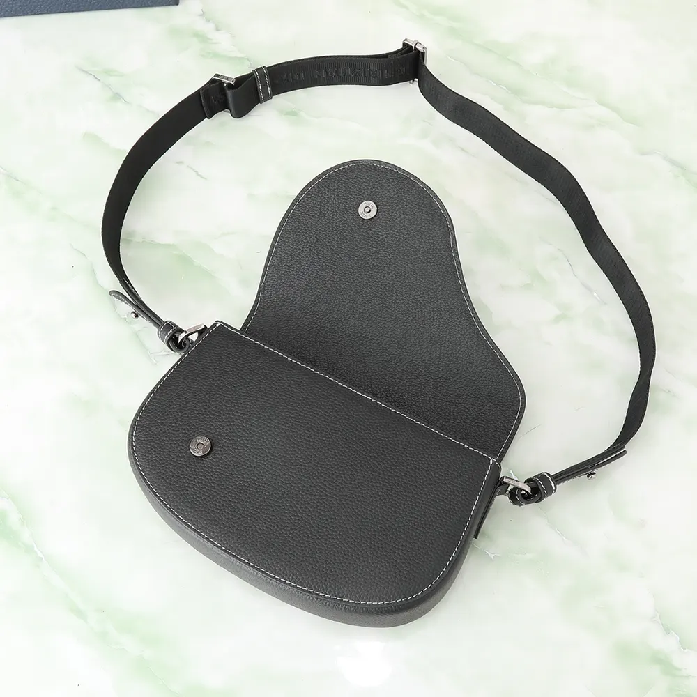 Dior Men Saddle Messenger Bag Black Grained Calfskin - image 6