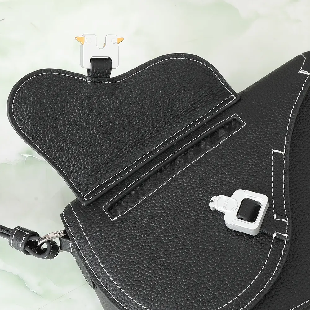 Dior Men Saddle Messenger Bag Black Grained Calfskin - image 9